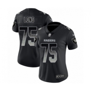 Women's Oakland Raiders #75 Howie Long Black Smoke Fashion Limited Football Jersey