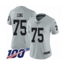 Women's Oakland Raiders #75 Howie Long Limited Silver Inverted Legend 100th Season Football Jersey