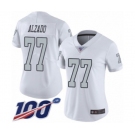 Women's Oakland Raiders #77 Lyle Alzado Limited White Rush Vapor Untouchable 100th Season Football Jersey