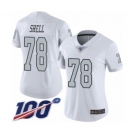 Women's Oakland Raiders #78 Art Shell Limited White Rush Vapor Untouchable 100th Season Football Jersey