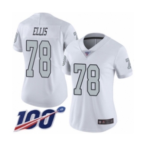 Women's Oakland Raiders #78 Justin Ellis Limited White Rush Vapor Untouchable 100th Season Football Jersey