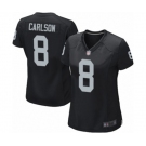 Women's Oakland Raiders #8 Daniel Carlson Game Black Team Color Football Jersey