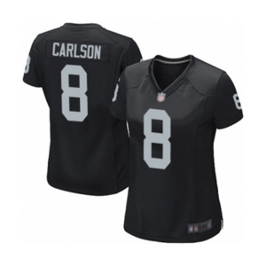 Women's Oakland Raiders #8 Daniel Carlson Game Black Team Color Football Jersey