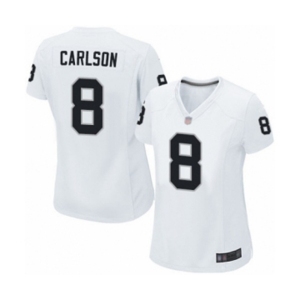 Women's Oakland Raiders #8 Daniel Carlson Game White Football Jersey