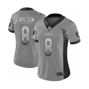 Women's Oakland Raiders #8 Daniel Carlson Limited Gray Rush Drift Fashion Football Jersey