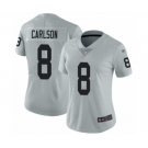 Women's Oakland Raiders #8 Daniel Carlson Limited Silver Inverted Legend Football Jersey