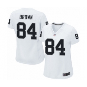 Women's Oakland Raiders #84 Antonio Brown Game White Football Jersey