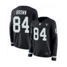 Women's Oakland Raiders #84 Antonio Brown Limited Black Therma Long Sleeve Football Jersey