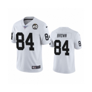 Women's Oakland Raiders #84 Antonio Brown White 60th Anniversary Vapor Untouchable Limited Player 100th Season Football Jersey