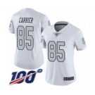 Women's Oakland Raiders #85 Derek Carrier Limited White Rush Vapor Untouchable 100th Season Football Jersey