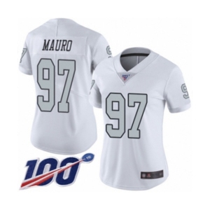 Women's Oakland Raiders #97 Josh Mauro Limited White Rush Vapor Untouchable 100th Season Football Jersey