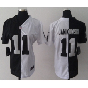 nike women nfl jerseys oakland raiders #11 janikowski white-black[split]