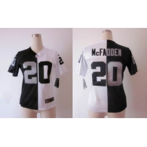 nike women nfl jerseys oakland raiders #20 darren mcfadden white-black[Elite split]