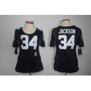 nike women nfl jerseys oakland raiders #34 jackson black[breast cancer awareness]