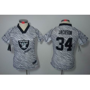 nike women nfl jerseys oakland raiders #34 jackson [fem fan zebra]