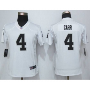 nike women nfl jerseys oakland raiders #4 carr white[nike limited]