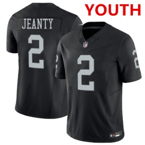 Youth Las Vegas Raiders #2 Ashton Jeanty Black 2025 F.U.S.E. Vapor Stitched Football Jersey