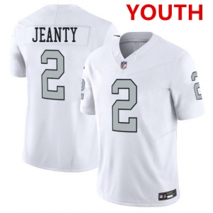 Youth Las Vegas Raiders #2 Ashton Jeanty White 2025 F.U.S.E. Vapor Stitched Football Jerseys