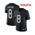 Youth Las Vegas Raiders #8 Josh Jacobs Black Vapor Untouchable Limited Stitched NFL Jersey