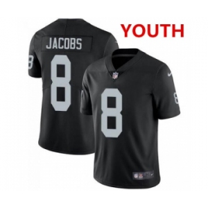 Youth Las Vegas Raiders #8 Josh Jacobs Black Vapor Untouchable Limited Stitched NFL Jersey