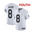 Youth Las Vegas Raiders #8 Josh Jacobs White Vapor Untouchable Limited Stitched Jersey