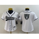 Youth Las Vegas Raiders White Team Big Logo With Patch Cool Base Stitched Baseball Jersey