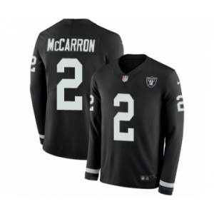 Youth Nike Oakland Raiders #2 AJ McCarron Limited Black Therma Long Sleeve NFL Jersey