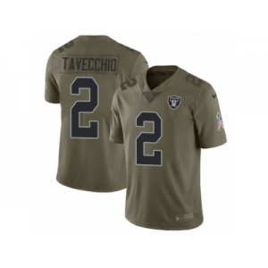 Youth Nike Oakland Raiders #2 Giorgio Tavecchio Limited Olive 2017 Salute to Service NFL Jersey