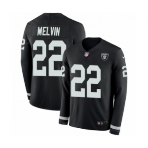 Youth Nike Oakland Raiders #22 Rashaan Melvin Limited Black Therma Long Sleeve NFL Jersey