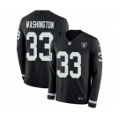 Youth Nike Oakland Raiders #33 DeAndre Washington Limited Black Therma Long Sleeve NFL Jersey