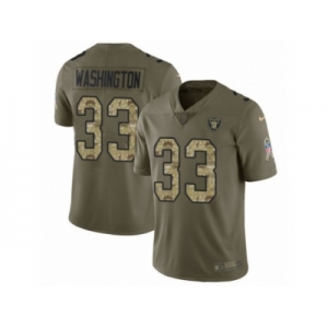 Youth Nike Oakland Raiders #33 DeAndre Washington Limited Olive Camo 2017 Salute to Service NFL Jersey