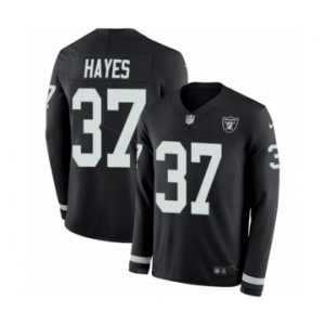 Youth Nike Oakland Raiders #37 Lester Hayes Limited Black Therma Long Sleeve NFL Jersey