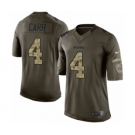 Youth Nike Oakland Raiders #4 Derek Carr Limited Green Salute to Service NFL Jersey