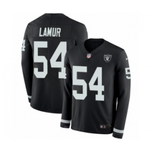 Youth Nike Oakland Raiders #54 Emmanuel Lamur Limited Black Therma Long Sleeve NFL Jersey