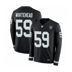 Youth Nike Oakland Raiders #59 Tahir Whitehead Limited Black Therma Long Sleeve NFL Jersey