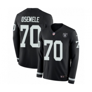 Youth Nike Oakland Raiders #70 Kelechi Osemele Limited Black Therma Long Sleeve NFL Jersey