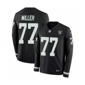 Youth Nike Oakland Raiders #77 Kolton Miller Limited Black Therma Long Sleeve NFL Jersey