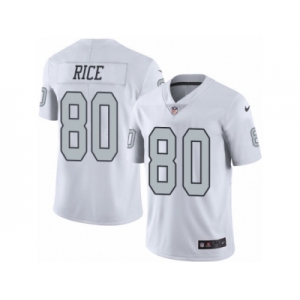 Youth Nike Oakland Raiders #80 Jerry Rice Limited White Rush NFL Jersey