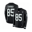 Youth Nike Oakland Raiders #85 Derek Carrier Limited Black Therma Long Sleeve NFL Jersey