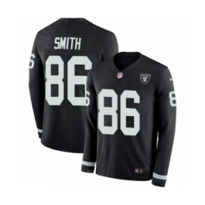 Youth Nike Oakland Raiders #86 Lee Smith Limited Black Therma Long Sleeve NFL Jersey