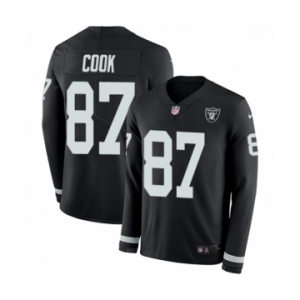 Youth Nike Oakland Raiders #87 Jared Cook Limited Black Therma Long Sleeve NFL Jersey