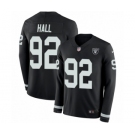 Youth Nike Oakland Raiders #92 P.J. Hall Limited Black Therma Long Sleeve NFL Jersey