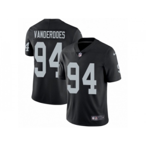 Youth Nike Oakland Raiders #94 Eddie Vanderdoes Vapor Untouchable Limited Black Team Color NFL Jersey