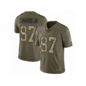 Youth Nike Oakland Raiders #97 Mario Edwards Jr Limited Olive Camo 2017 Salute to Service NFL Jersey