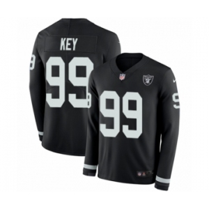 Youth Nike Oakland Raiders #99 Arden Key Limited Black Therma Long Sleeve NFL Jersey