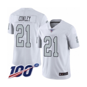 Youth Oakland Raiders #21 Gareon Conley Limited White Rush Vapor Untouchable 100th Season Football Jersey