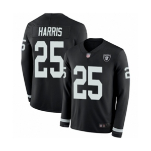 Youth Oakland Raiders #25 Erik Harris Limited Black Therma Long Sleeve Football Jersey