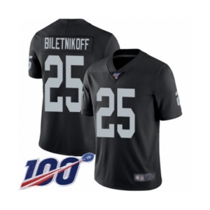 Youth Oakland Raiders #25 Fred Biletnikoff Black Team Color Vapor Untouchable Limited Player 100th Season Football Jersey