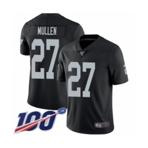 Youth Oakland Raiders #27 Trayvon Mullen Black Team Color Vapor Untouchable Limited Player 100th Season Football Jersey