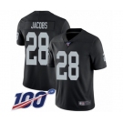 Youth Oakland Raiders #28 Josh Jacobs Black Team Color Vapor Untouchable Limited Player 100th Season Football Jersey